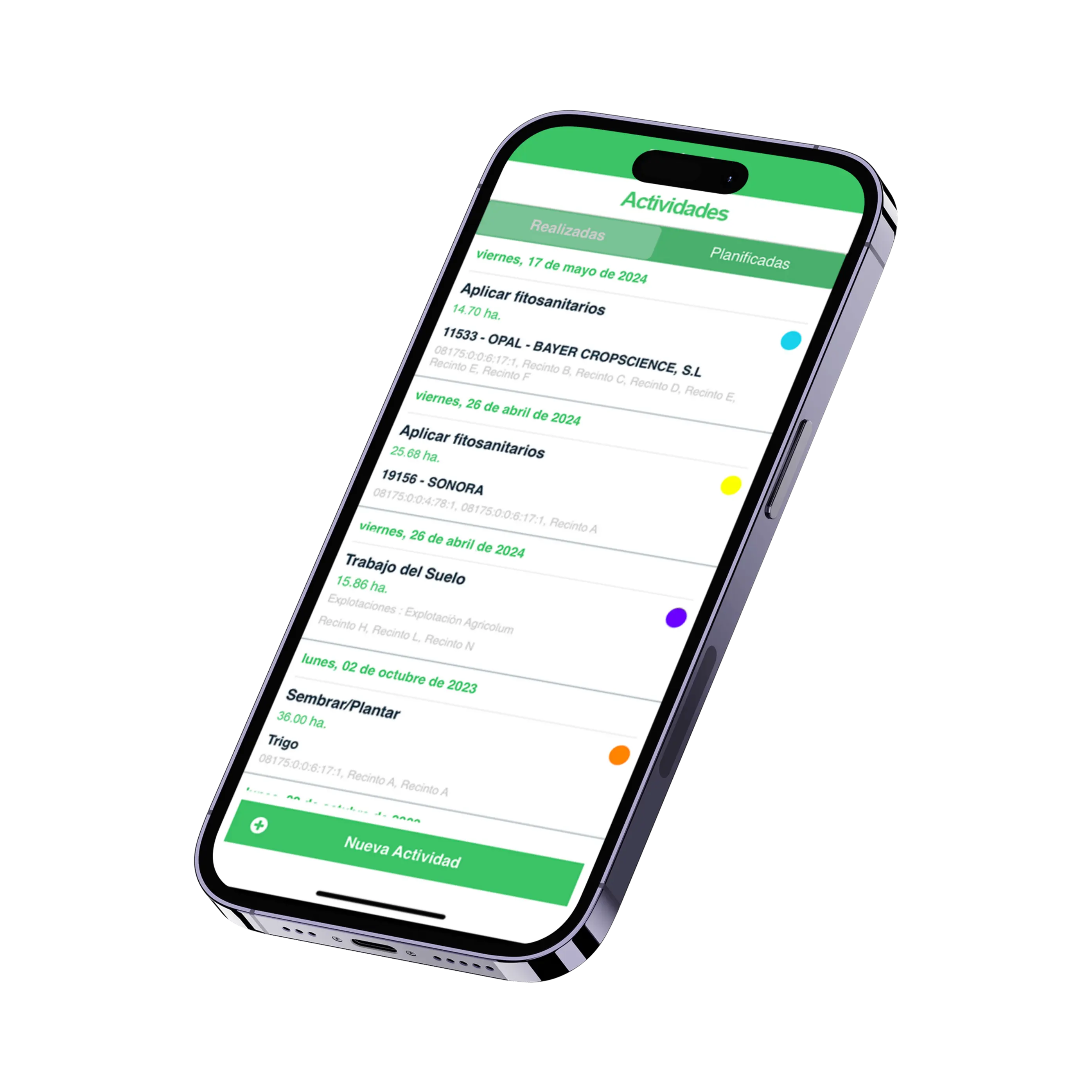 Gestión actividades agrícolas